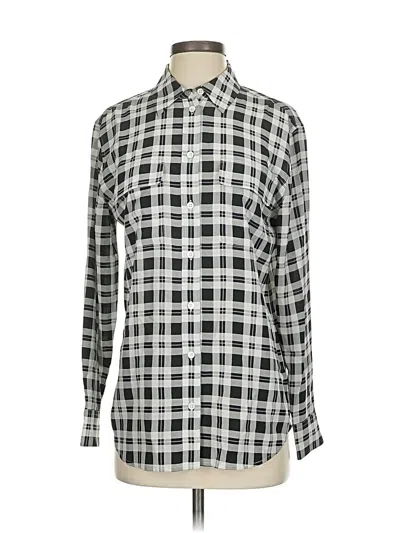 Pre-owned Equipment Long Sleeve Button Down Shirt In Silver