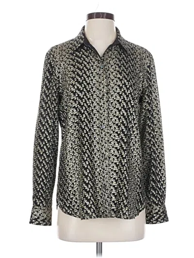 Pre-owned Equipment Long Sleeve Button Down Shirt In Silver