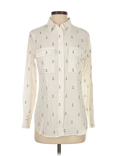 Pre-owned Equipment Long Sleeve Button Down Shirt In White