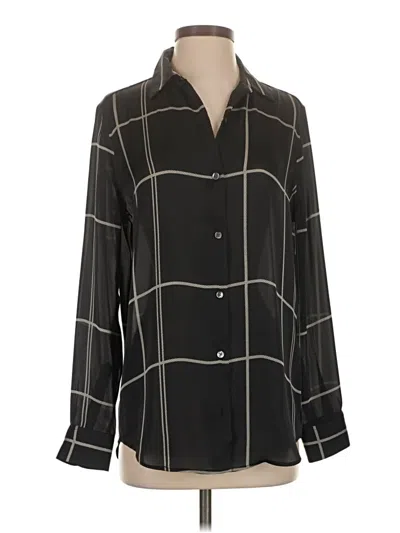 Pre-owned Equipment Long Sleeve Polo Shirt In Black