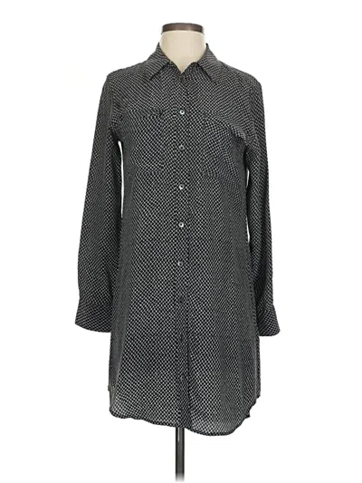 Pre-owned Equipment Long Sleeve Polo Shirt In Gray