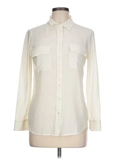Pre-owned Equipment Long Sleeve Polo Shirt In Ivory