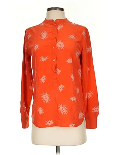 Pre-owned Equipment Long Sleeve Polo Shirt In Orange