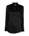Equipment Signature Slim-fit Silk Shirt In Black
