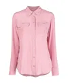 Equipment Long-sleeve Silk Shirt In Pink