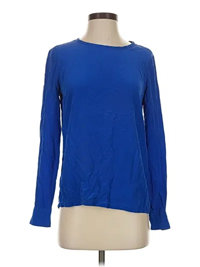 Pre-owned Equipment Long Sleeve Top Blue Boatneck Tops