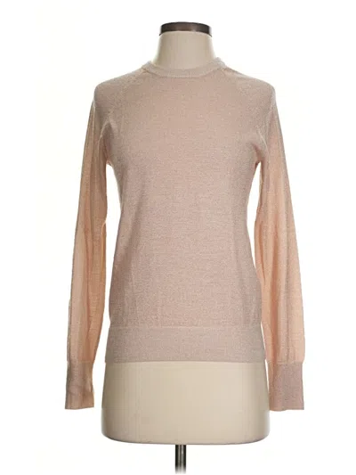 Pre-owned Equipment Long Sleeve Top Tan Turtleneck Tops