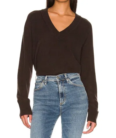 EQUIPMENT MADALENE V NECK SWEATER IN GANACHE