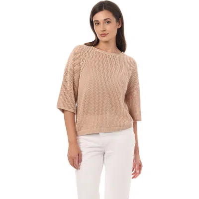 Equipment Mesh Elbow Sleeve Sweater In Neutral