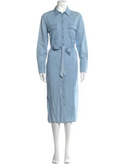 Pre-owned Equipment Midi Length Dress In Blue