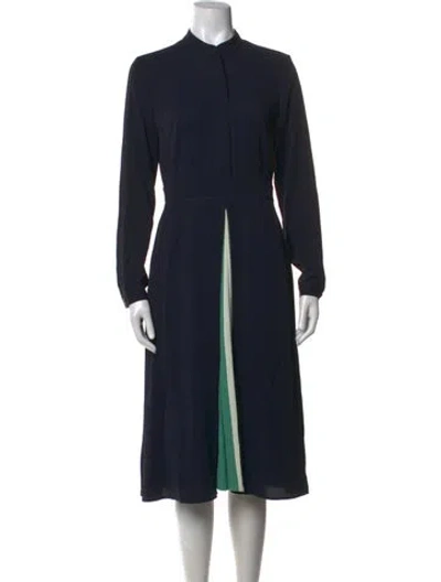 Pre-owned Equipment Midi Length Dress In Blue