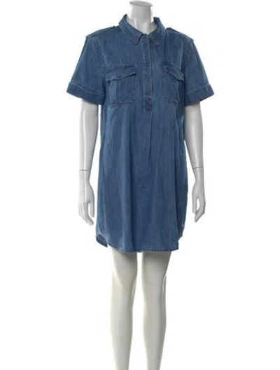 Pre-owned Equipment Mini Dress In Blue