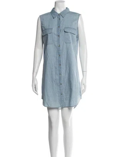 Pre-owned Equipment Mini Dress In Blue