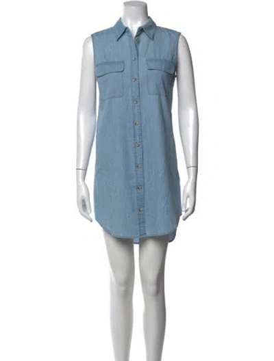 Pre-owned Equipment Mini Dress In Blue