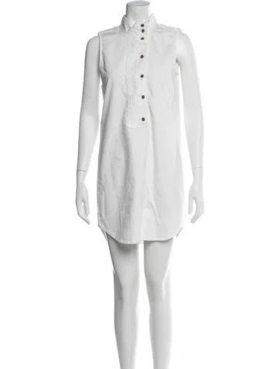 Pre-owned Equipment Mini Dress In White
