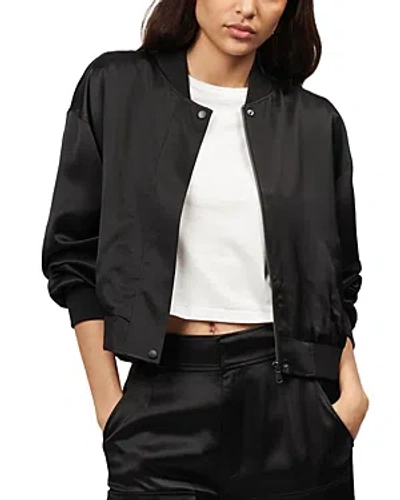 Equipment Women's Nico Satin Bomber Jacket In Black