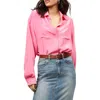 Equipment Oty Oversize Silk Button-up Shirt In Azalea Pnk