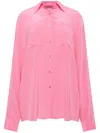 Equipment Oty Oversize Silk Button-up Shirt In Pink