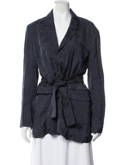 Pre-owned Equipment Patterned Blazer In Blue