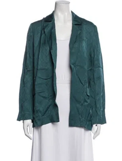 Pre-owned Equipment Patterned Blazer In Green