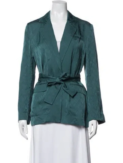 Pre-owned Equipment Patterned Blazer In Green