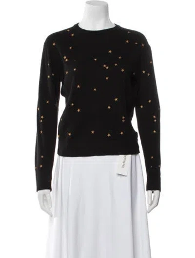 Pre-owned Equipment Patterned Crew Neck Sweater In Black