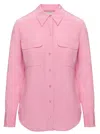 EQUIPMENT PINK SHIRT WITH PATCH POCKETS WITH FLAP IN SILK WOMAN
