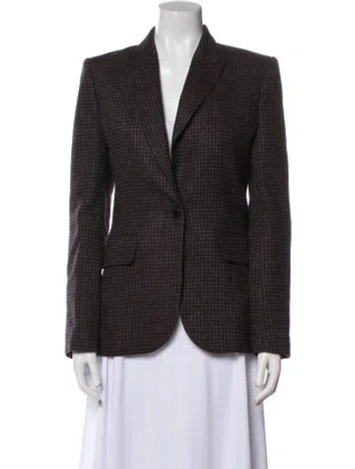Pre-owned Equipment Plaid Print Blazer In Purple
