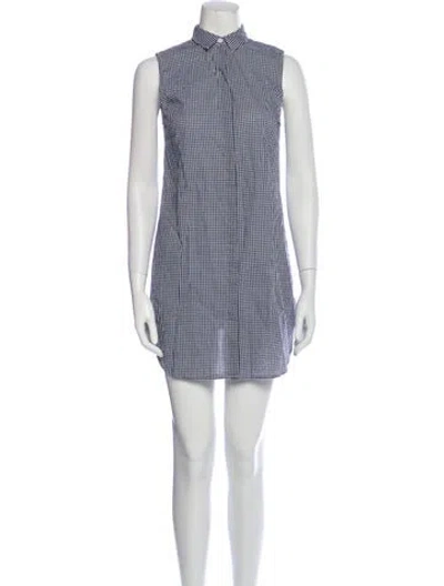 Pre-owned Equipment Plaid Print Mini Dress In Black