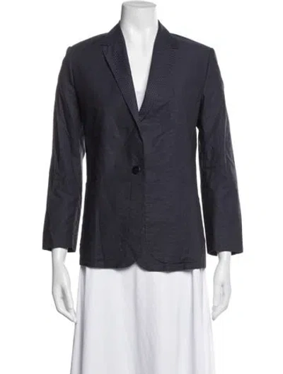 Pre-owned Equipment Polka Dot Print Blazer In Blue