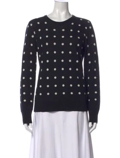Pre-owned Equipment Polka Dot Print Crew Neck Sweater In Black