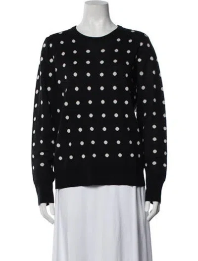 Pre-owned Equipment Polka Dot Print Crew Neck Sweater W/ Tags In Black