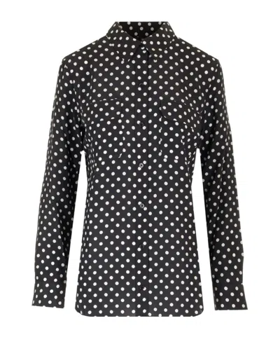 Equipment Polka Dot Shirt In Eclipse/bright White