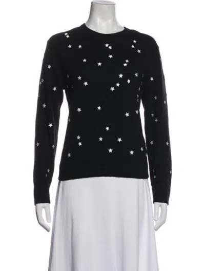 Pre-owned Equipment Printed Crew Neck Sweater In Black