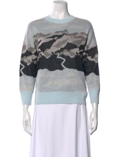 Pre-owned Equipment Printed Crew Neck Sweater In Multi