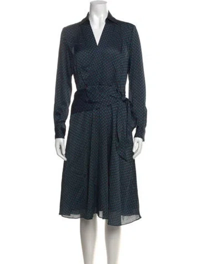 Pre-owned Equipment Printed Knee-length Dress In Black