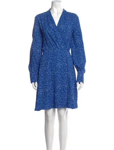 Pre-owned Equipment Printed Knee-length Dress In Blue