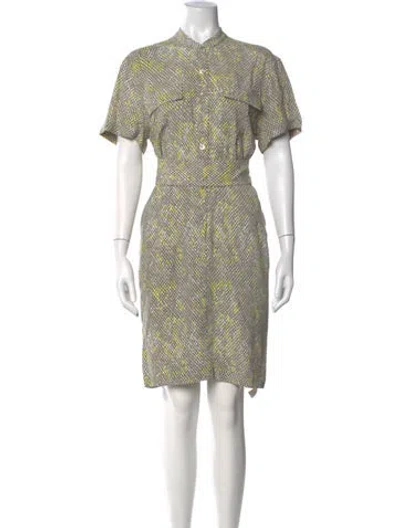 Pre-owned Equipment Printed Knee-length Dress In Yellow