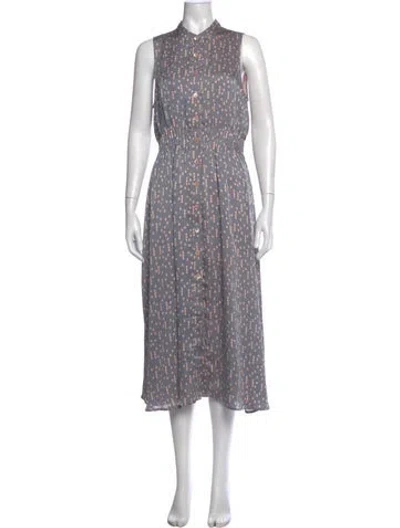 Pre-owned Equipment Printed Long Dress In Multi