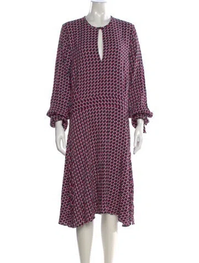 Pre-owned Equipment Printed Midi Length Dress In Black