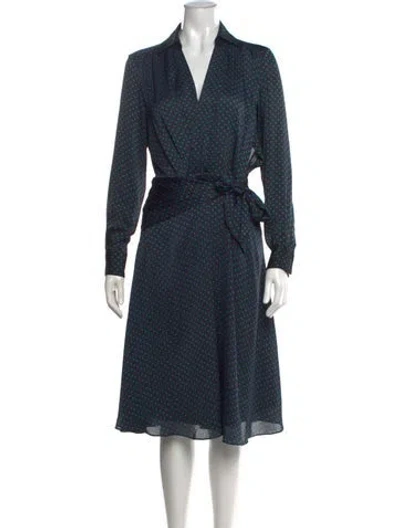 Pre-owned Equipment Printed Midi Length Dress In Black