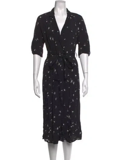 Pre-owned Equipment Printed Midi Length Dress In Black