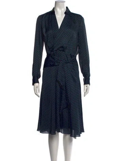 Pre-owned Equipment Printed Midi Length Dress In Black