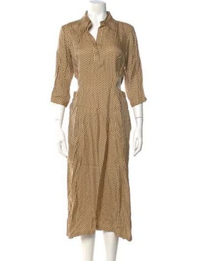 Pre-owned Equipment Printed Midi Length Dress In Neutral