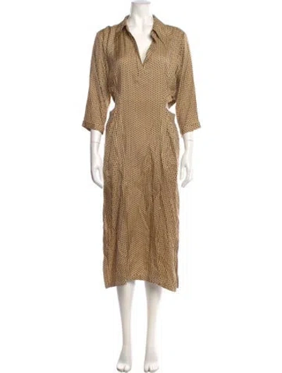 Pre-owned Equipment Printed Midi Length Dress In Neutral