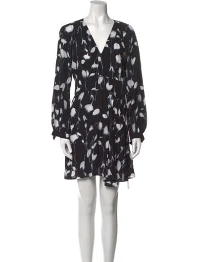 Pre-owned Equipment Printed Mini Dress In Black