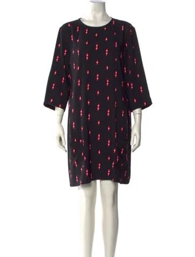 Pre-owned Equipment Printed Mini Dress In Black