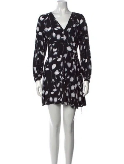 Pre-owned Equipment Printed Mini Dress In Black