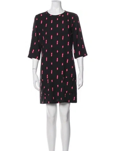 Pre-owned Equipment Printed Mini Dress In Black