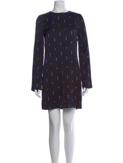 Pre-owned Equipment Printed Mini Dress In Black